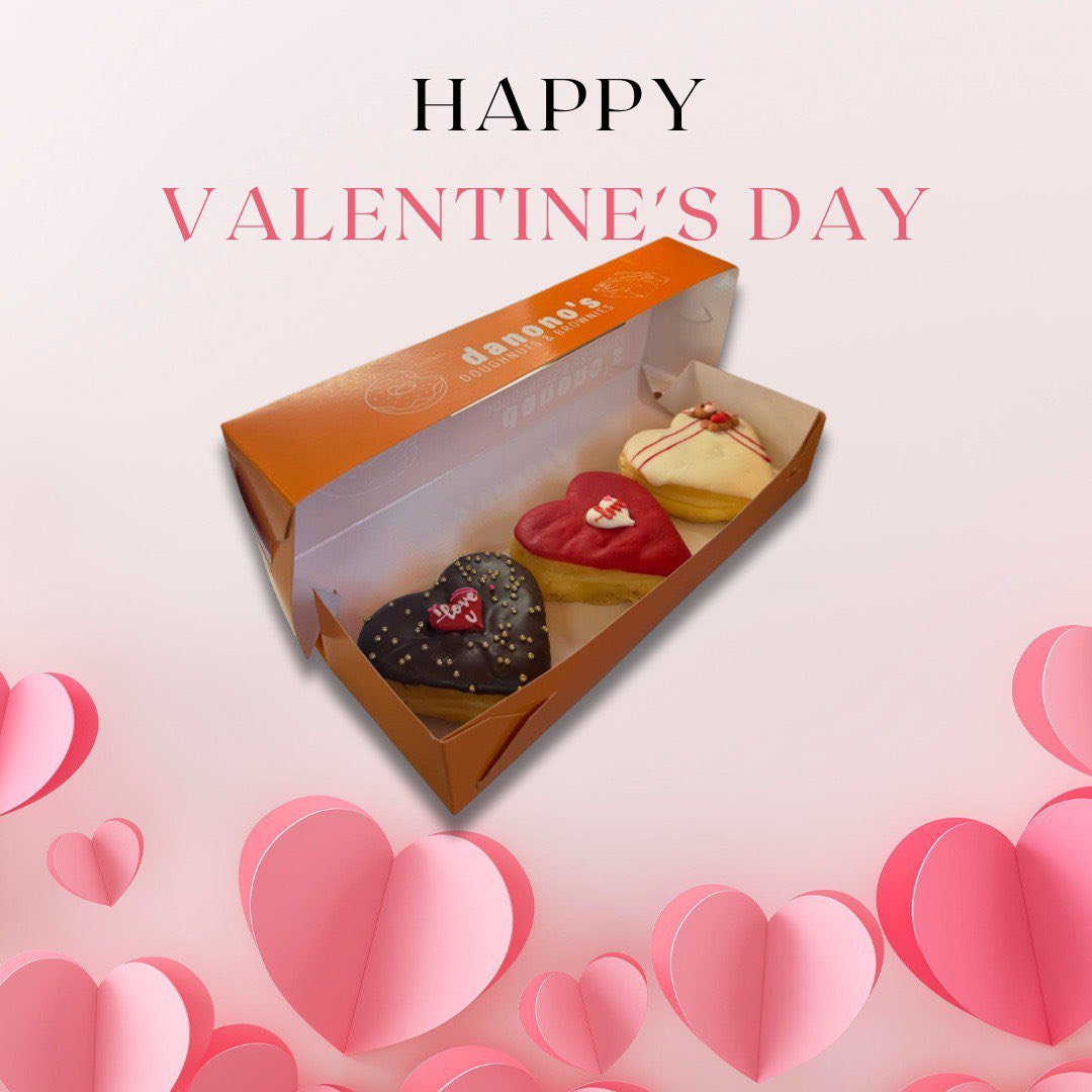 Danonos Box of 3 Heart Donuts Gift Set