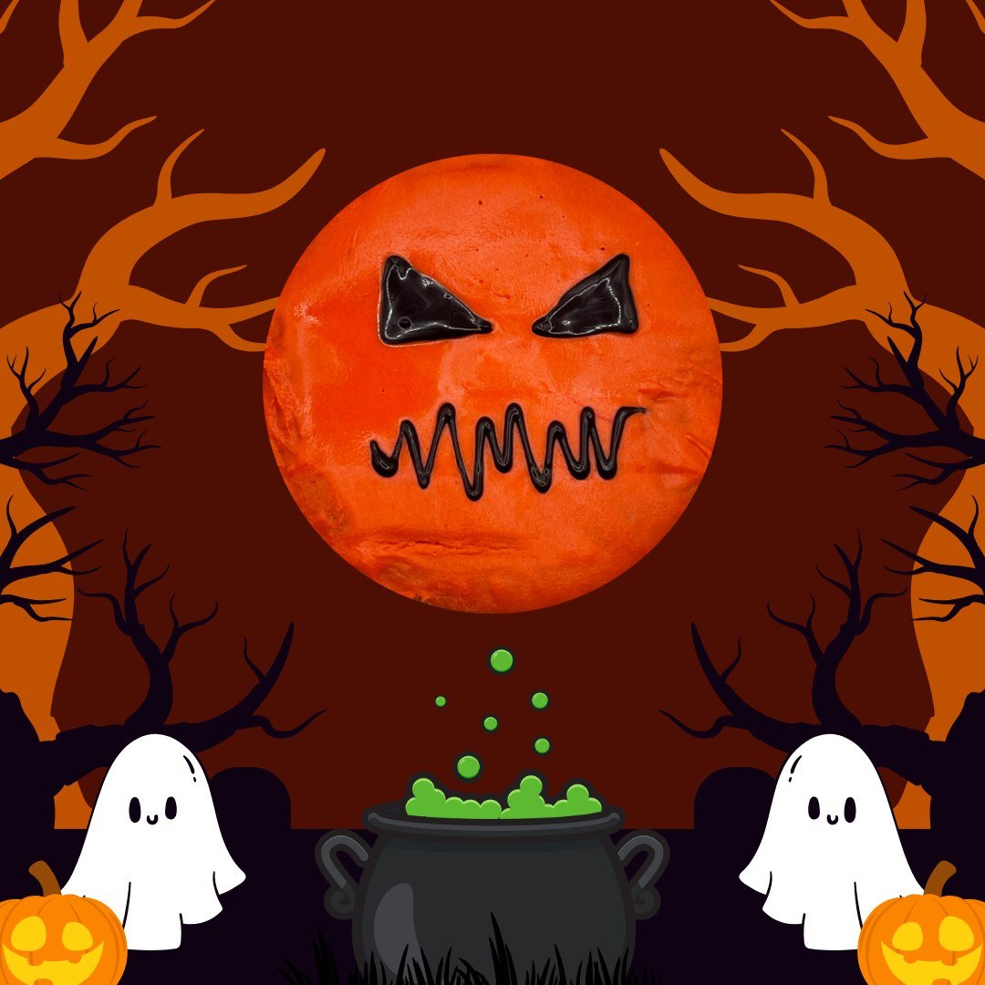 Orange Pumpkin Face Doughnut